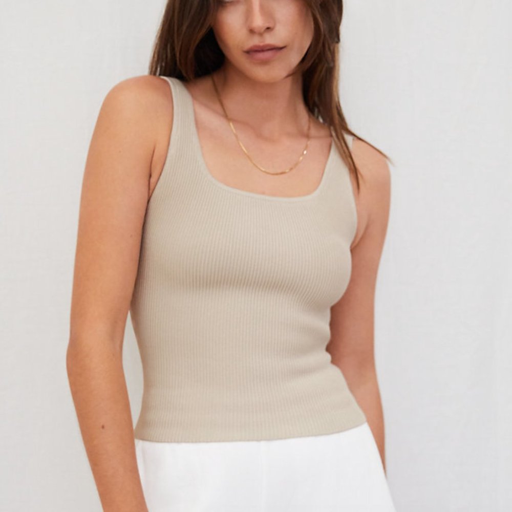 Babaton sculpt knit tank aritzia